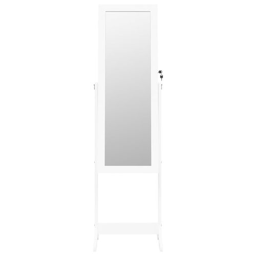 vidaXL Mirror Jewellery Cabinet with LED Lights Free Standing White - Mirror from vidaXL