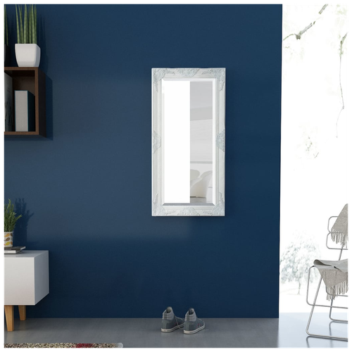 vidaXL Wall Mirror Baroque Style 100x50 cm White - Mirror from vidaXL