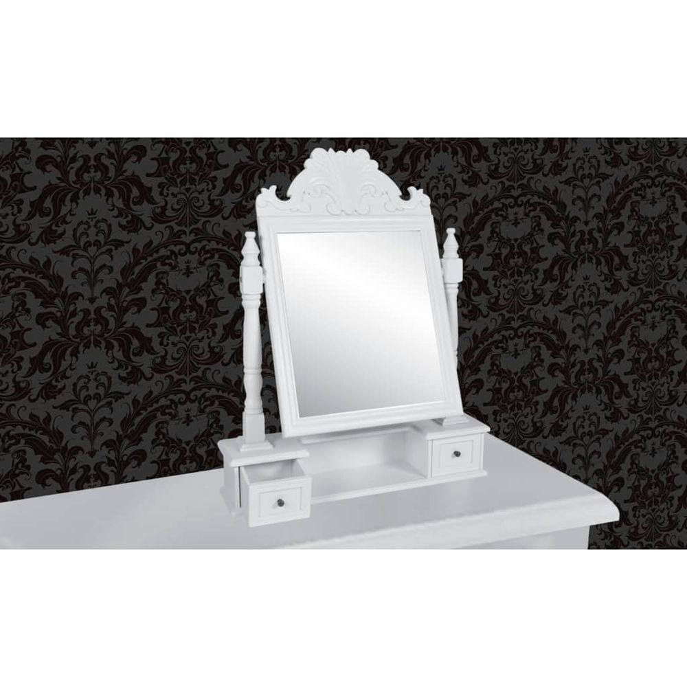 Vanity Makeup Table with Rectangular Swing Mirror vidaXLMDF - Mirror from vidaXL