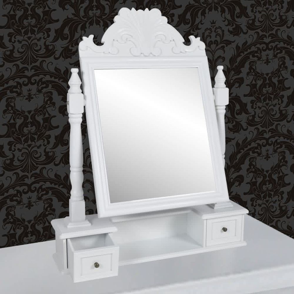 Vanity Makeup Table with Rectangular Swing Mirror vidaXLMDF - Mirror from vidaXL