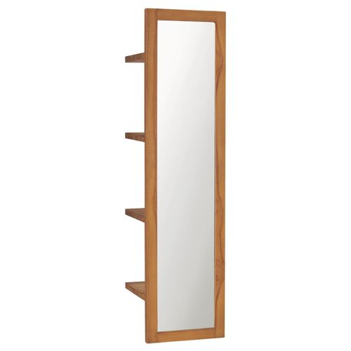 vidaXL Wall Mirror with Shelves 30x30x120 cm Solid Teak Wood - Mirror from vidaXL