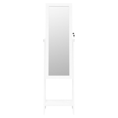 vidaXL Mirror Jewellery Cabinet with LED Lights Free Standing White - Mirror from vidaXL