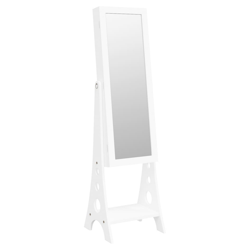 vidaXL Mirror Jewellery Cabinet with LED Lights Free Standing White - Mirror from vidaXL