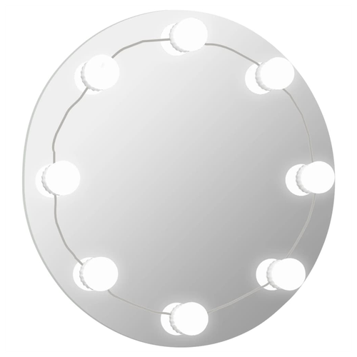 vidaXL Wall Mirror with LED Lights Round Glass - Mirror from vidaXL