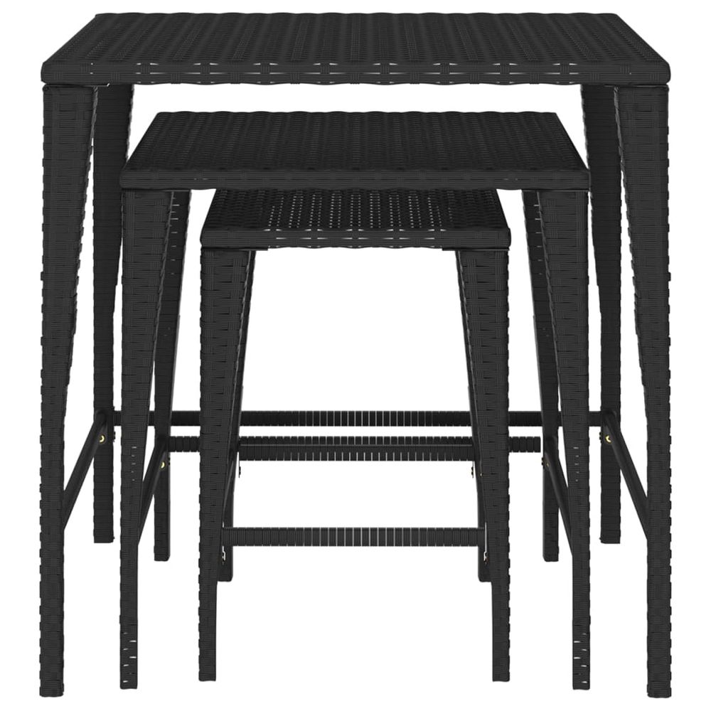 Nesting Tables 3 pcs vidaXL Black Poly Rattan - Nest of Tables from vidaXL