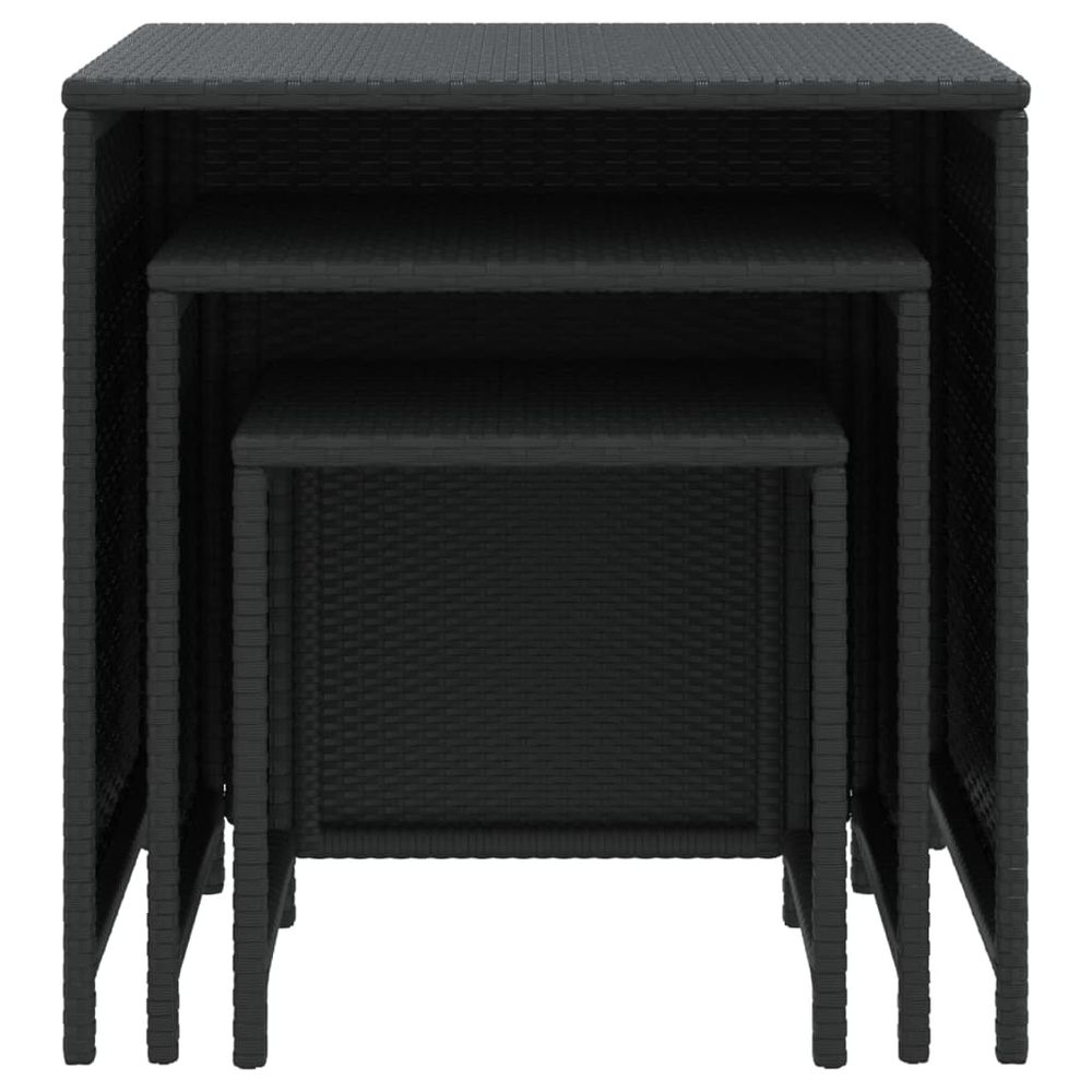 Nesting Tables 3 pcs vidaXL Black Poly Rattan - Nest of Tables from vidaXL