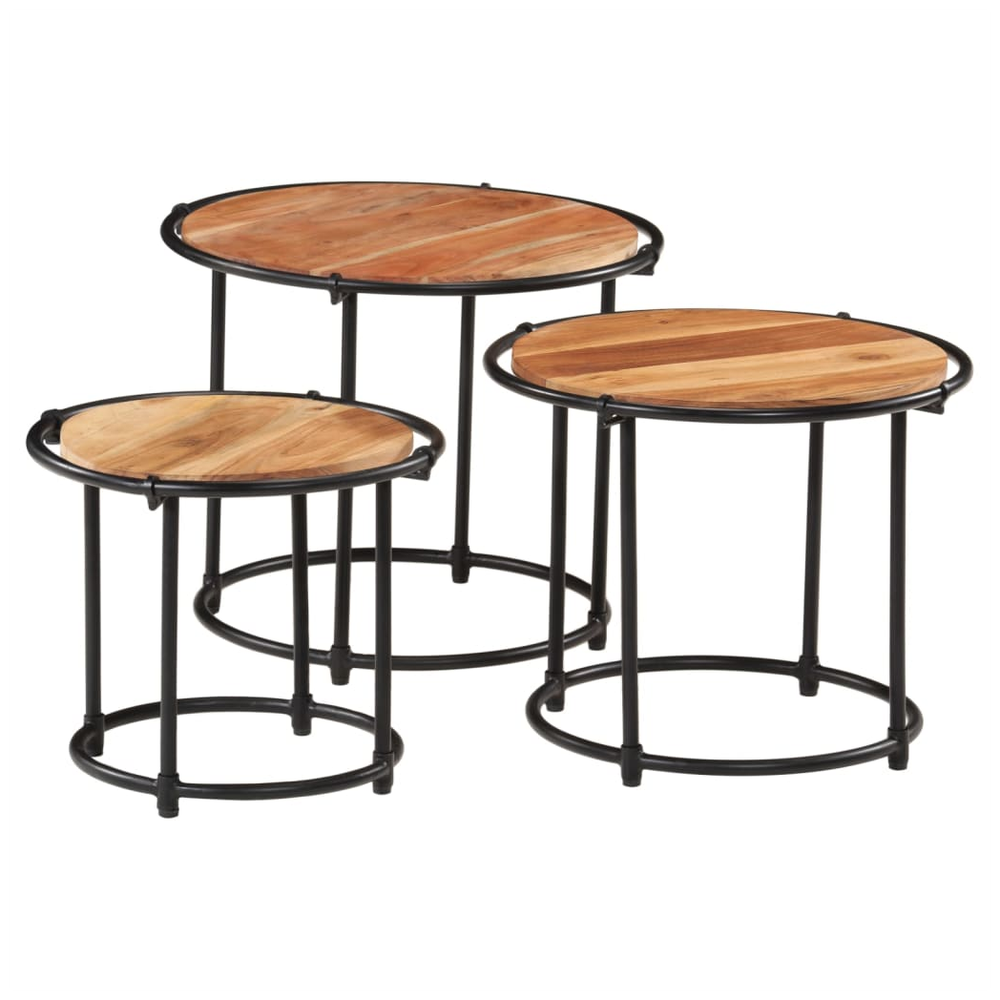 Nesting Tables 3 pcs vidaXL Solid Wood Acacia - Nest of Tables from vidaXL