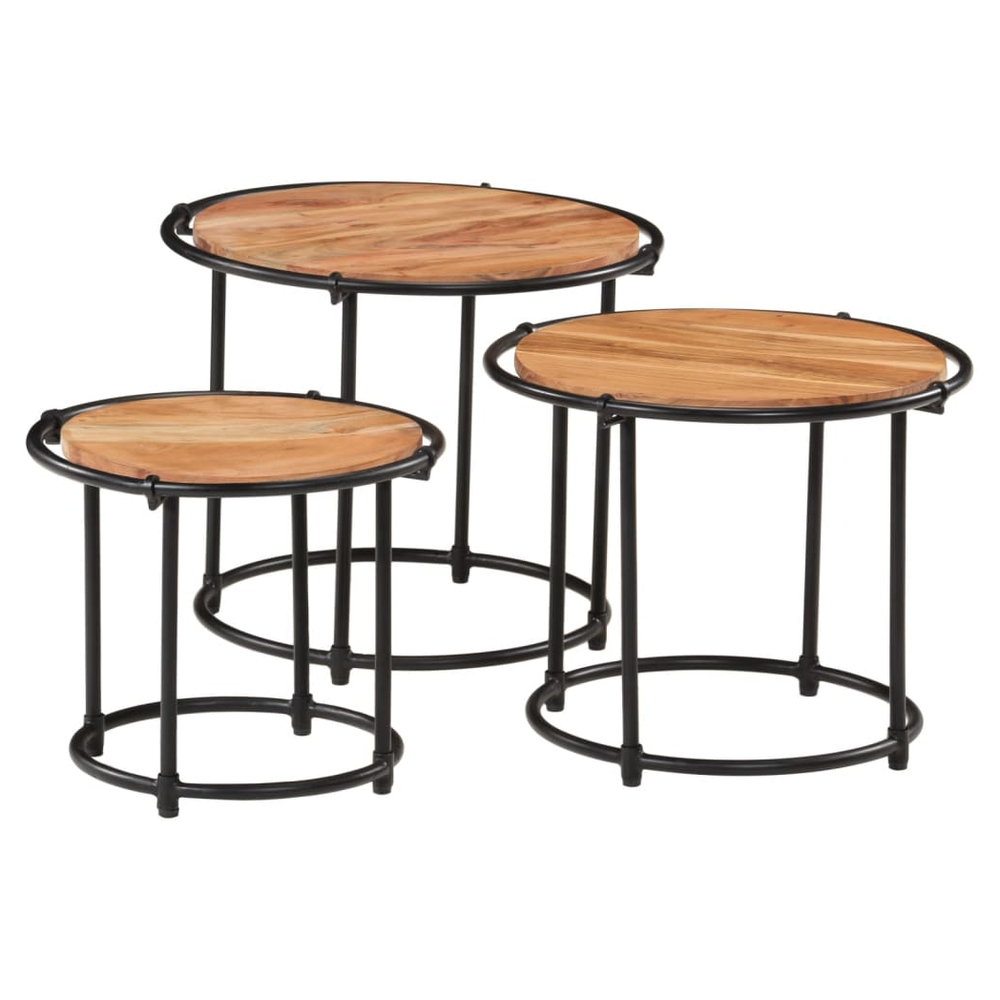 Nesting Tables 3 pcs vidaXL Solid Wood Acacia - Nest of Tables from vidaXL