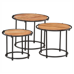 Nesting Tables 3 pcs vidaXL Solid Wood Acacia - Nest of Tables from vidaXL