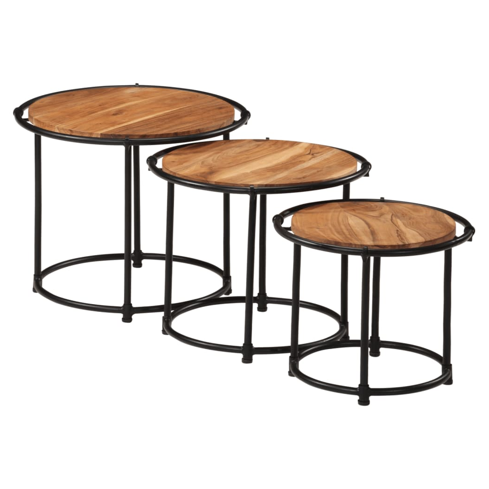 Nesting Tables 3 pcs vidaXL Solid Wood Acacia - Nest of Tables from vidaXL