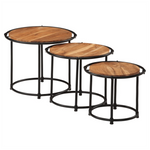 Nesting Tables 3 pcs vidaXL Solid Wood Acacia - Nest of Tables from vidaXL