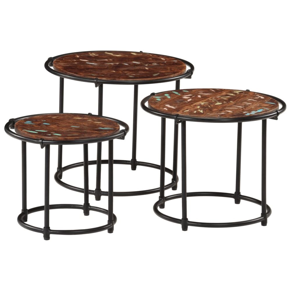 Nesting Tables 3 pcs vidaXL Solid Wood Reclaimed - Nest of Tables from vidaXL