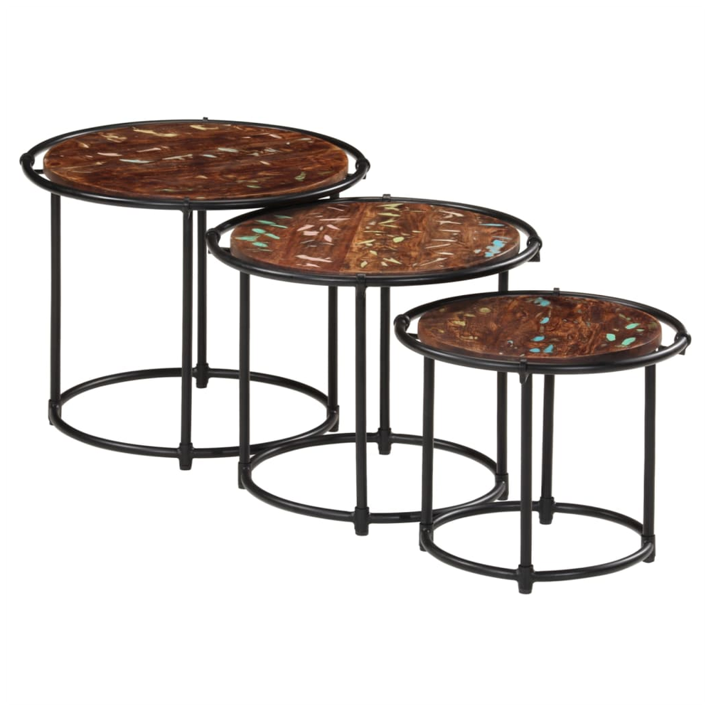 Nesting Tables 3 pcs vidaXL Solid Wood Reclaimed - Nest of Tables from vidaXL
