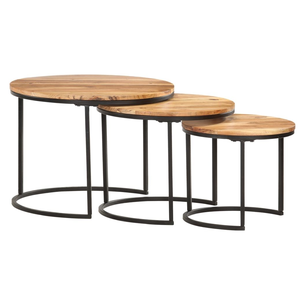 Nesting Tables 3 pcs vidaXL Solid Acacia Wood - Nest of Tables from vidaXL