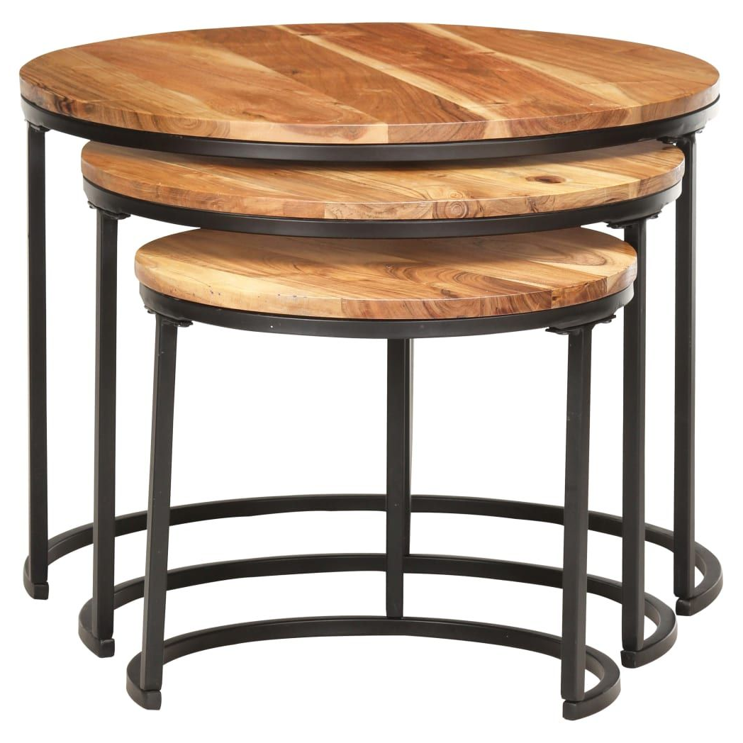 Nesting Tables 3 pcs vidaXL Solid Acacia Wood - Nest of Tables from vidaXL