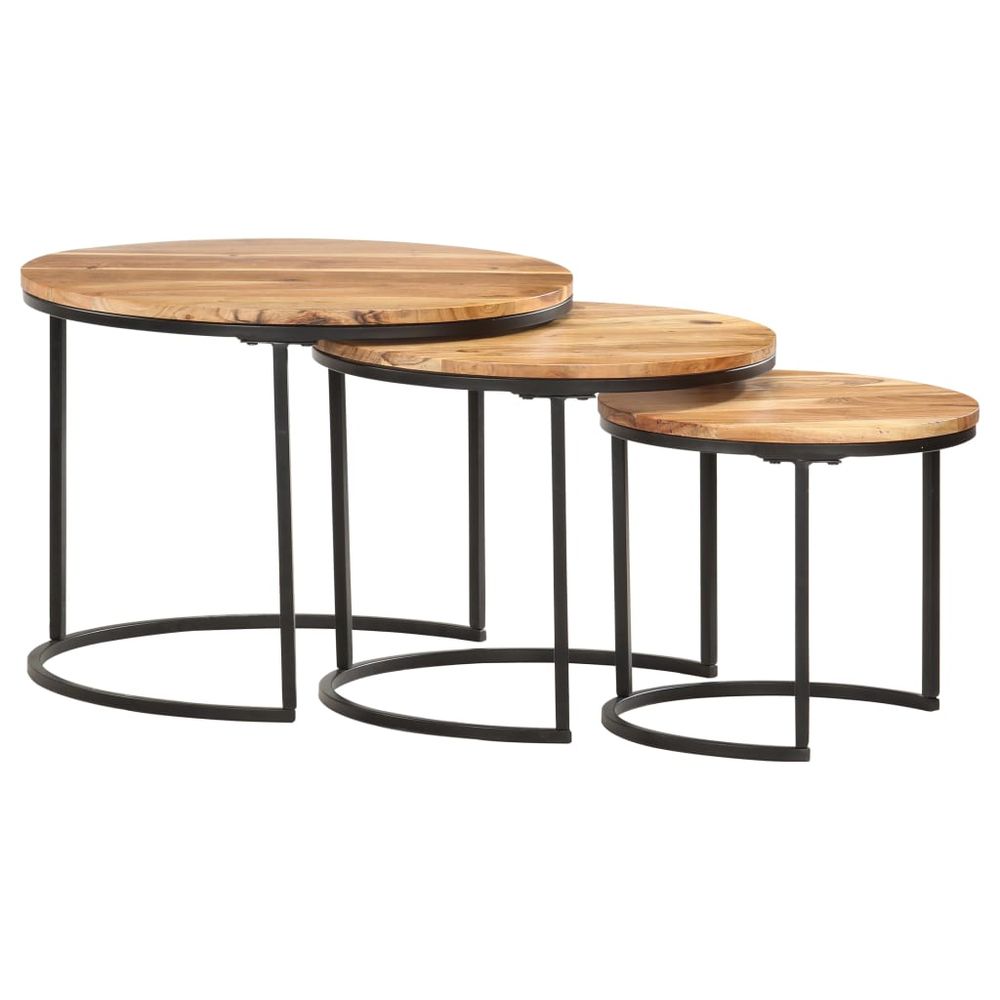 Nesting Tables 3 pcs vidaXL Solid Acacia Wood - Nest of Tables from vidaXL