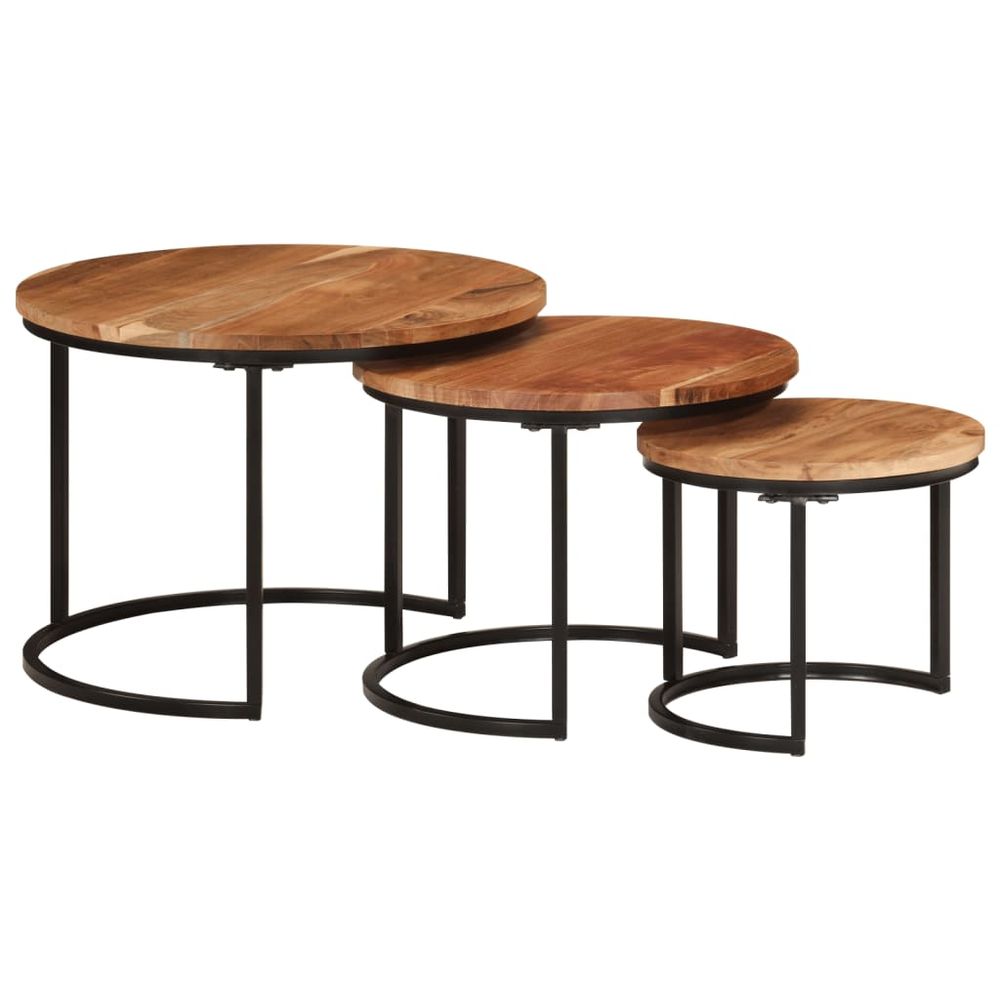 Nesting Tables 3 pcs vidaXL Solid Acacia Wood - Nest of Tables from vidaXL