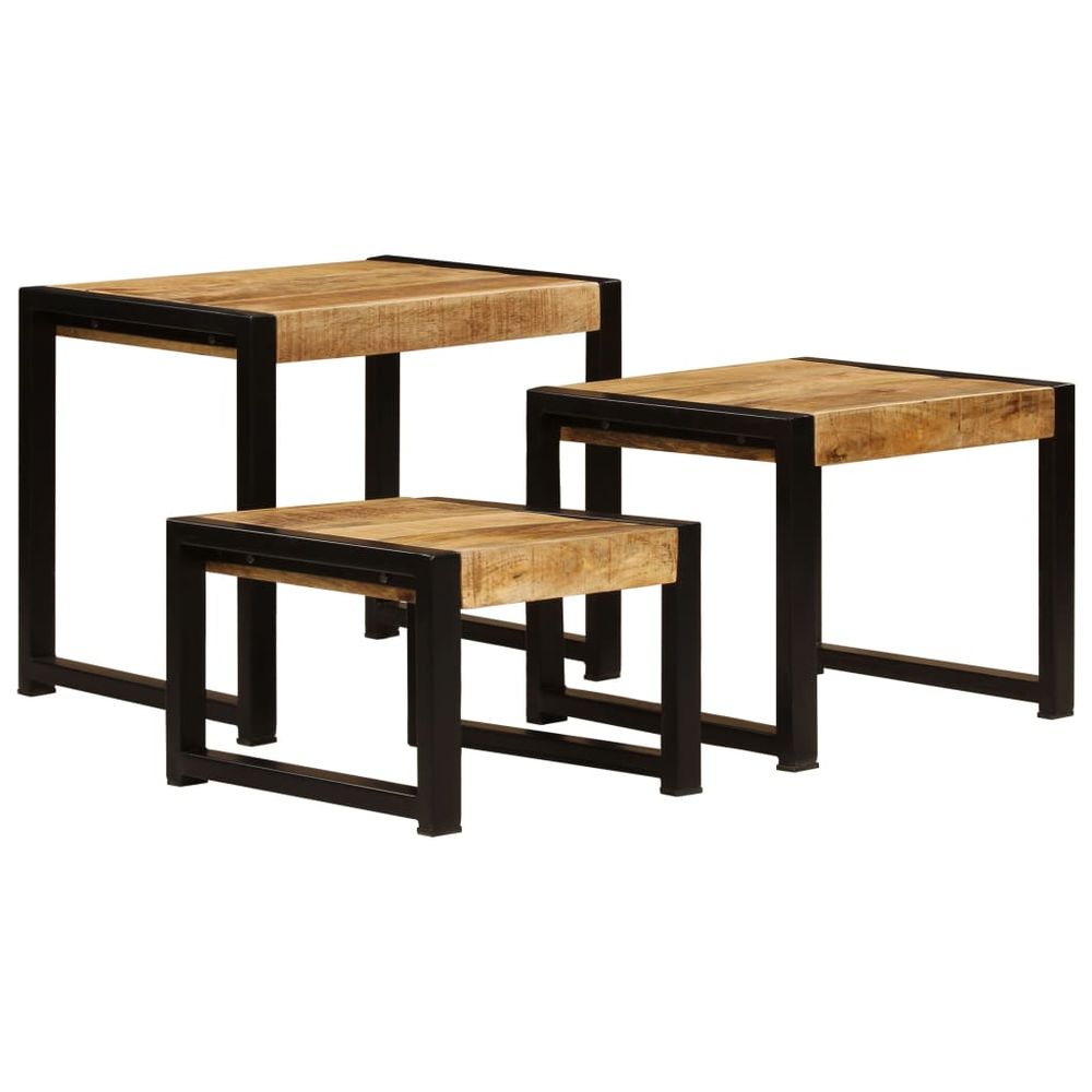 Nesting Tables 3 pcs vidaXL Solid Mango Wood - Nest of Tables from vidaXL