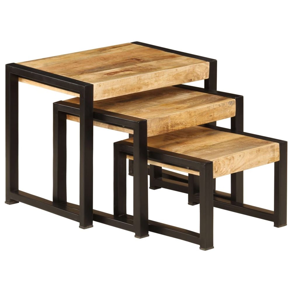 Nesting Tables 3 pcs vidaXL Solid Mango Wood - Nest of Tables from vidaXL