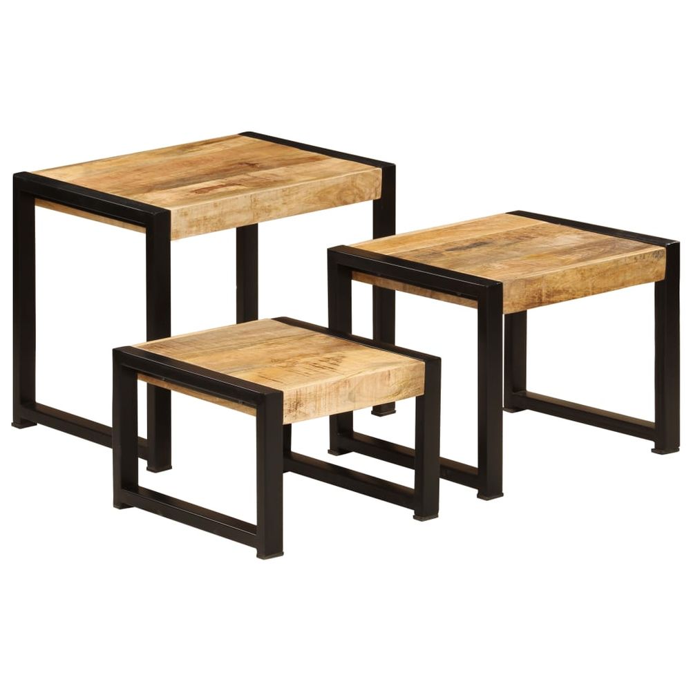 Nesting Tables 3 pcs vidaXL Solid Mango Wood - Nest of Tables from vidaXL