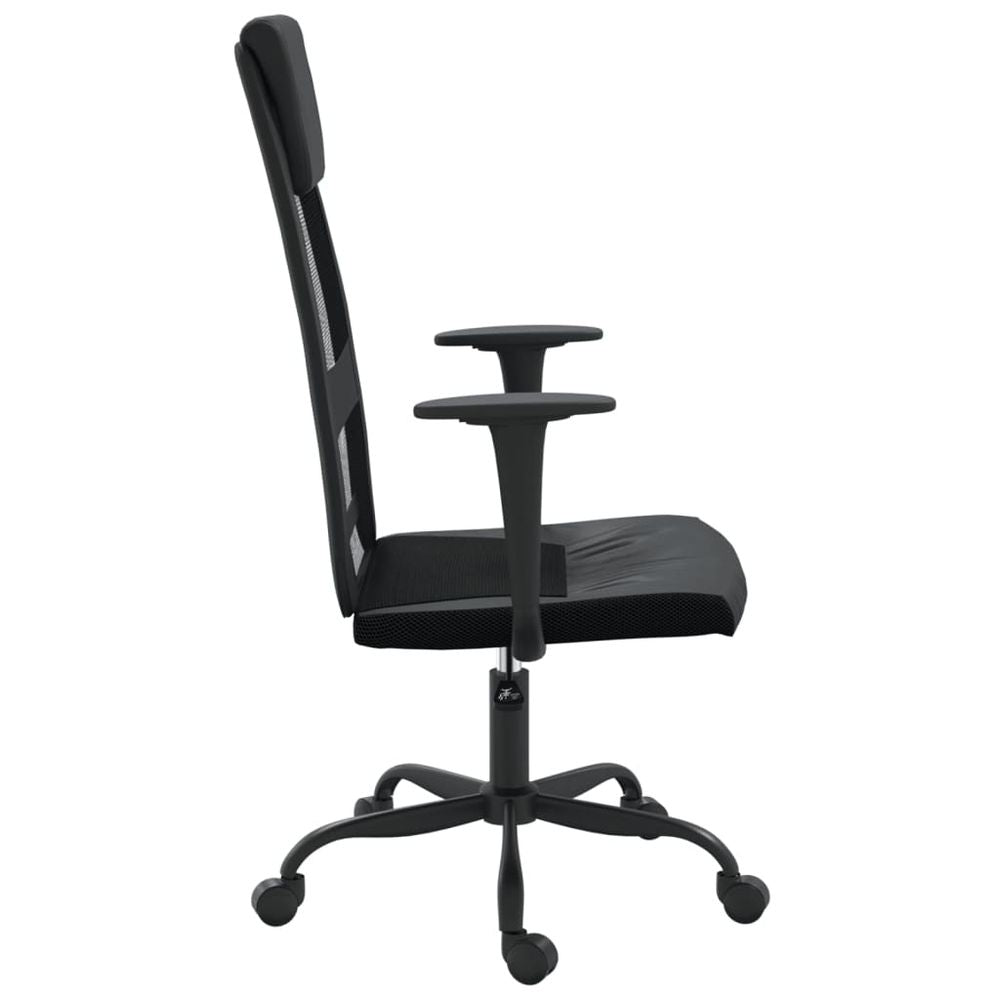 vidaXL Office Chair Black Mesh Fabric and Faux Leather - Office Chair from vidaXL