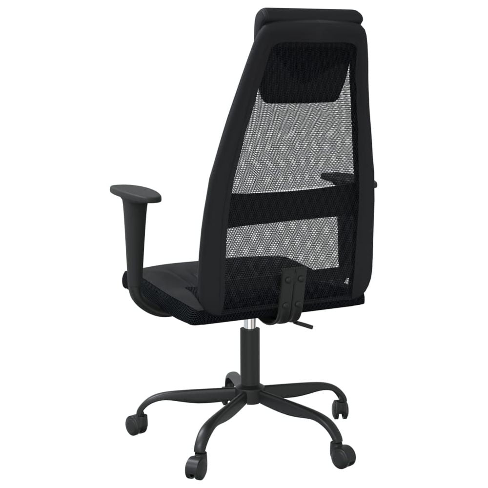 vidaXL Office Chair Black Mesh Fabric and Faux Leather - Office Chair from vidaXL