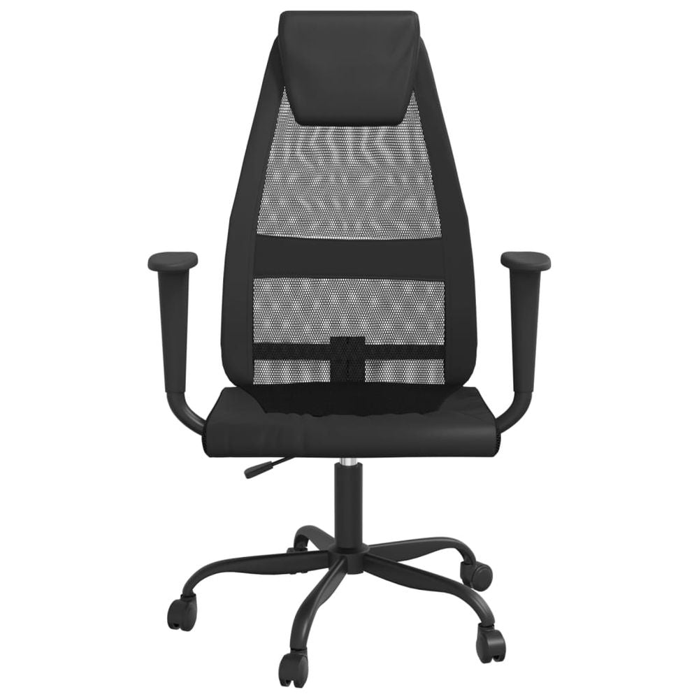 vidaXL Office Chair Black Mesh Fabric and Faux Leather - Office Chair from vidaXL