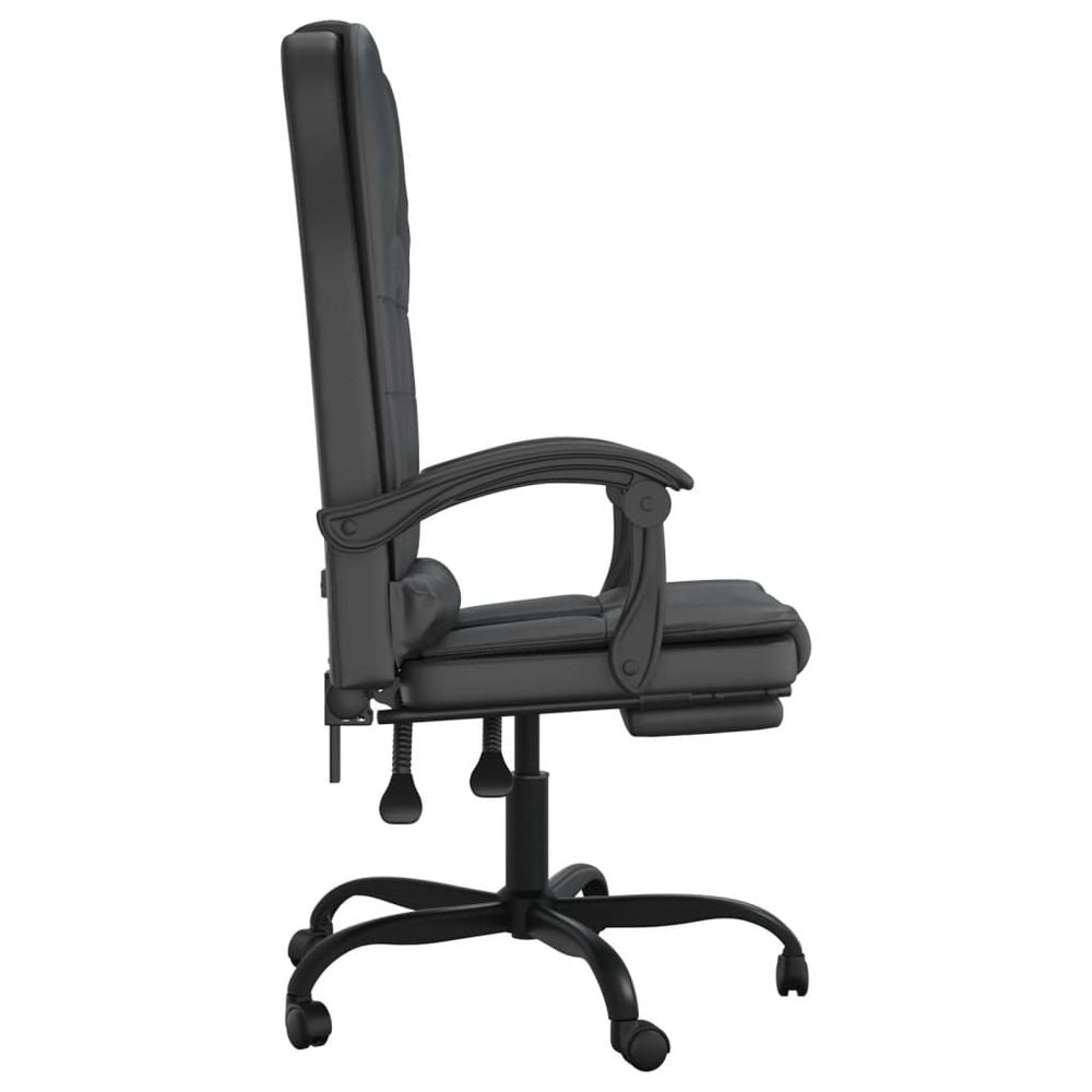 Massage Reclining Office Chair Black Faux Leather - Office Chair from vidaXL