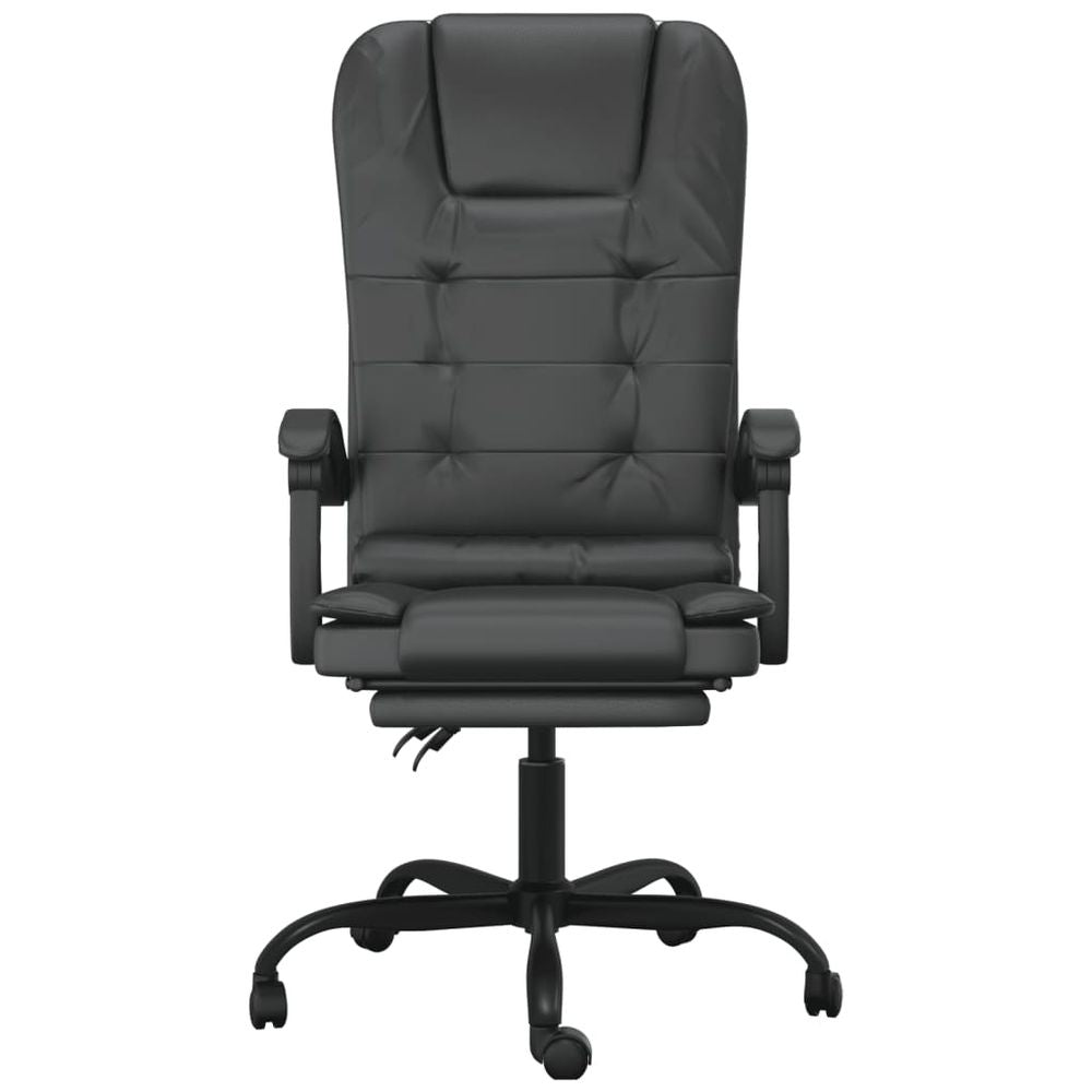 Massage Reclining Office Chair Black Faux Leather - Office Chair from vidaXL