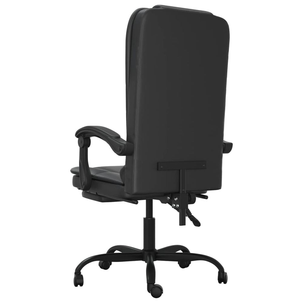 Massage Reclining Office Chair Black Faux Leather - Office Chair from vidaXL