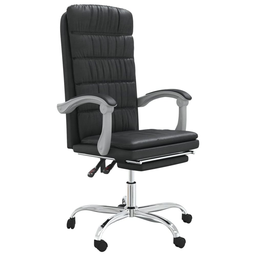 Reclining Office Chair Black Faux Leather - Office Chair from vidaXL