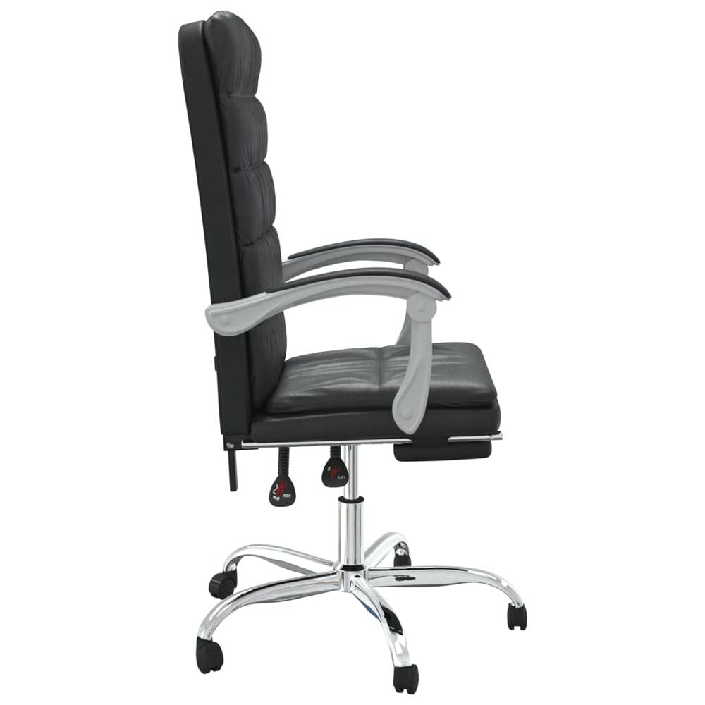 Reclining Office Chair Black Faux Leather - Office Chair from vidaXL