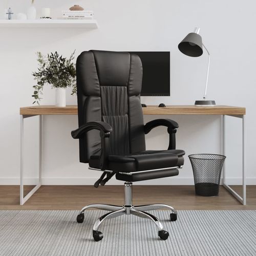 Reclining Office Chair Black Faux Leather - Office Chair from vidaXL