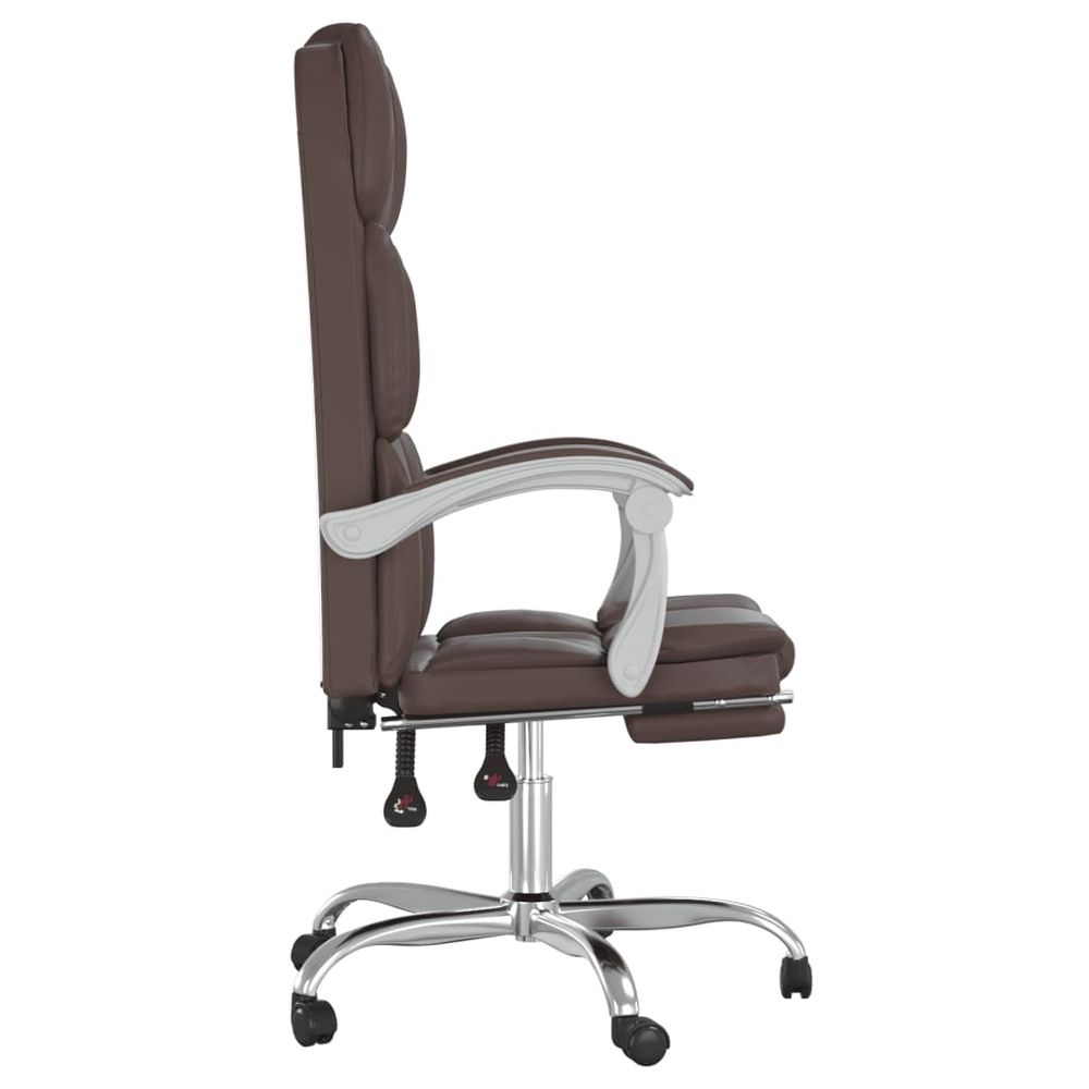 Reclining Office Chair Brown Faux Leather - Office Chair from vidaXL