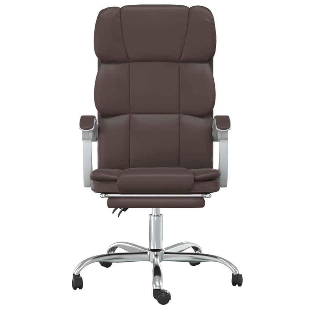 Reclining Office Chair Brown Faux Leather - Office Chair from vidaXL