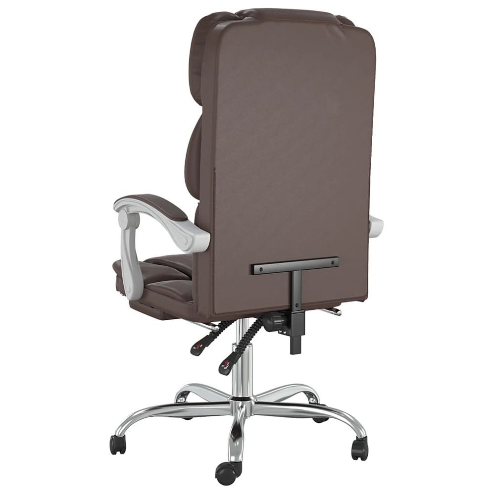 Reclining Office Chair Brown Faux Leather - Office Chair from vidaXL