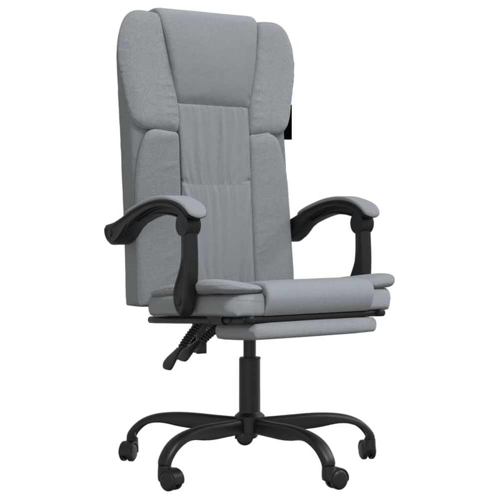 vidaXL Reclining Office Chair Light Grey Fabric - Office Chair from vidaXL