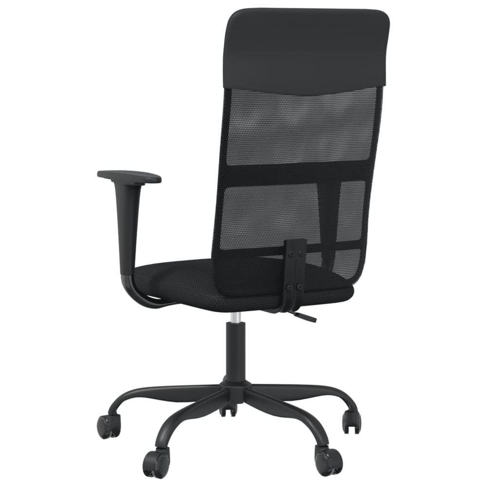 vidaXL Office Chair Height Adjustable Black Mesh Fabric and Faux Leather - Office Chair from vidaXL
