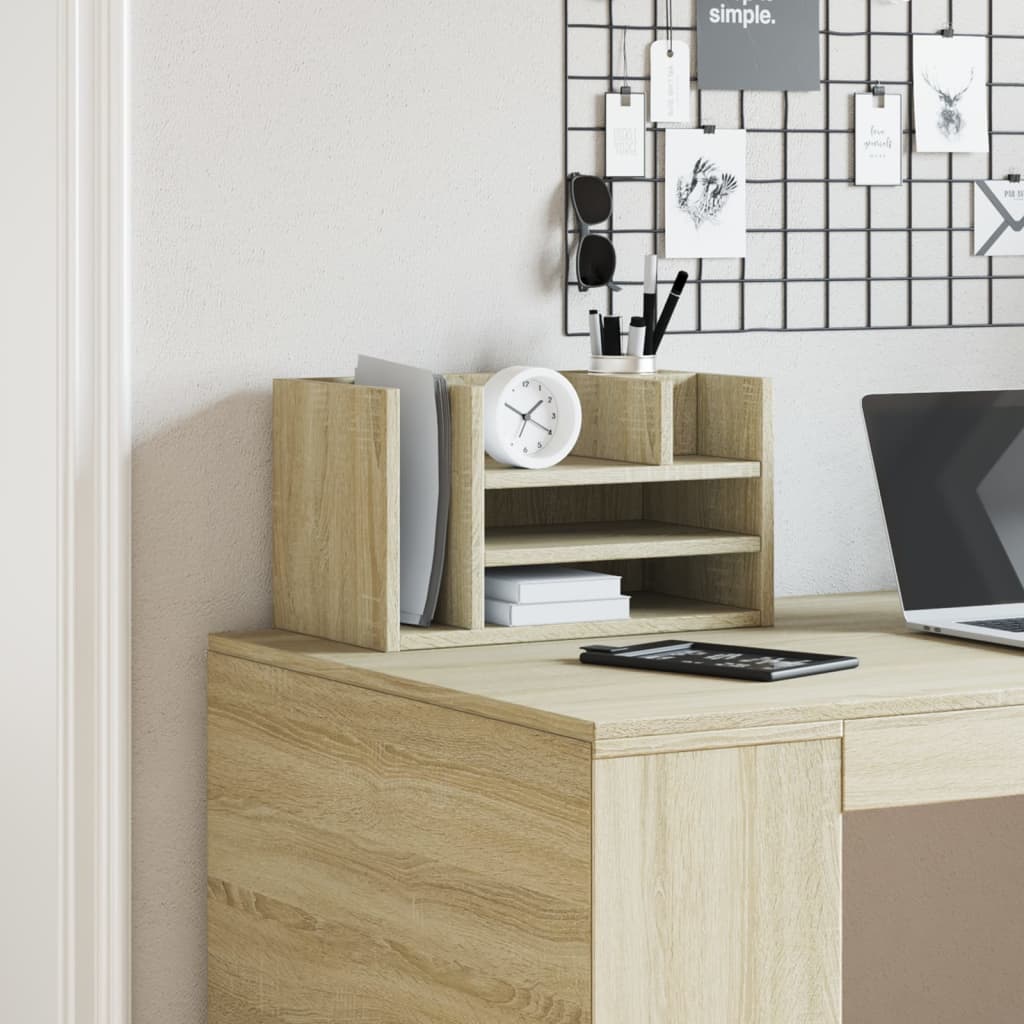 vidaXL Desk Organiser White 44.5x24x25 cm Engineered wood - Office Storage from vidaXL