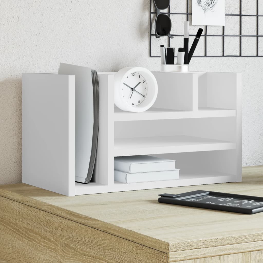 vidaXL Desk Organiser White 44.5x24x25 cm Engineered wood - Office Storage from vidaXL