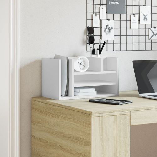 vidaXL Desk Organiser White 44.5x24x25 cm Engineered wood - Office Storage from vidaXL