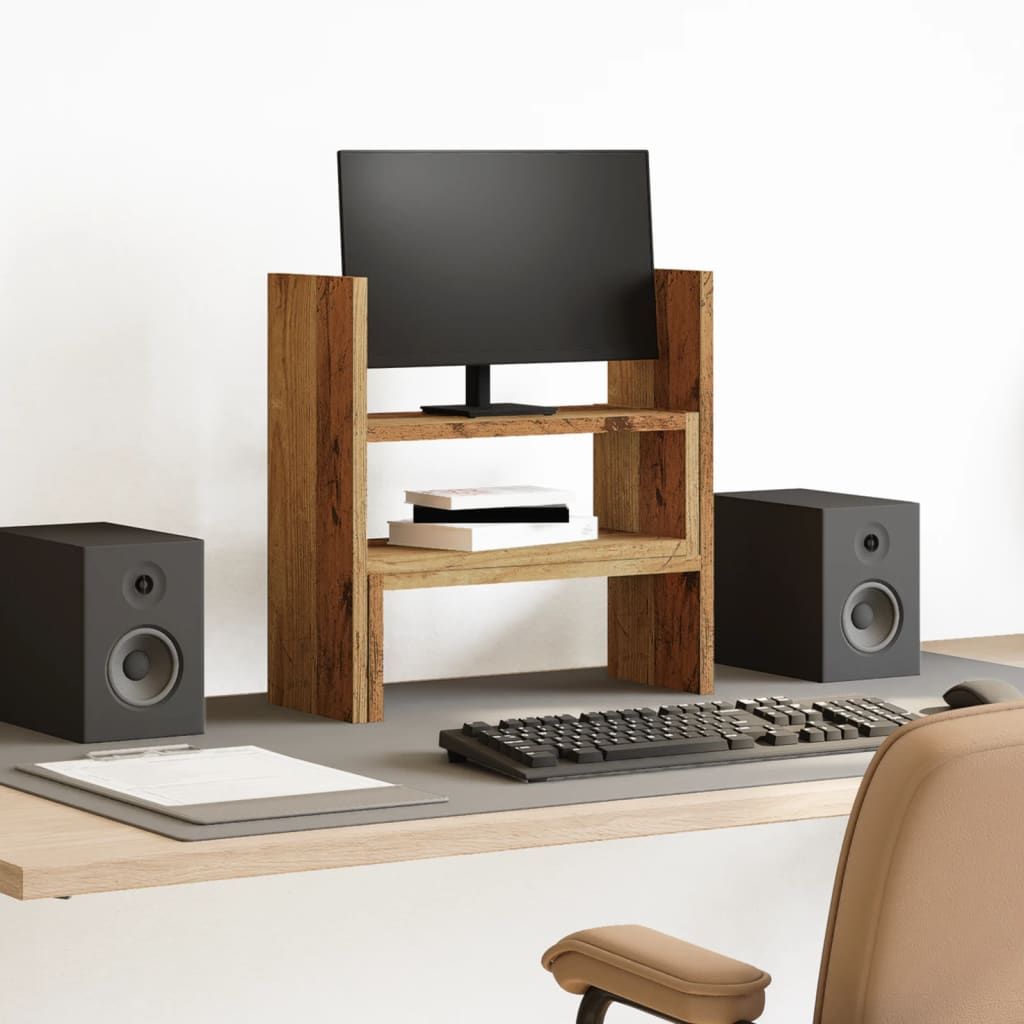 vidaXL Desk Organiser Adjustable White 40x17x41 cm Engineered Wood - Office Storage from vidaXL