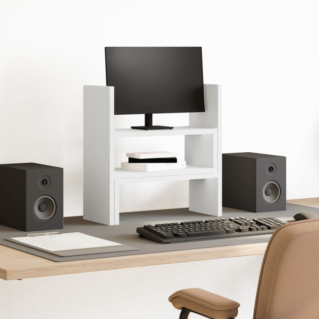 vidaXL Desk Organiser Adjustable White 40x17x41 cm Engineered Wood - Office Storage from vidaXL