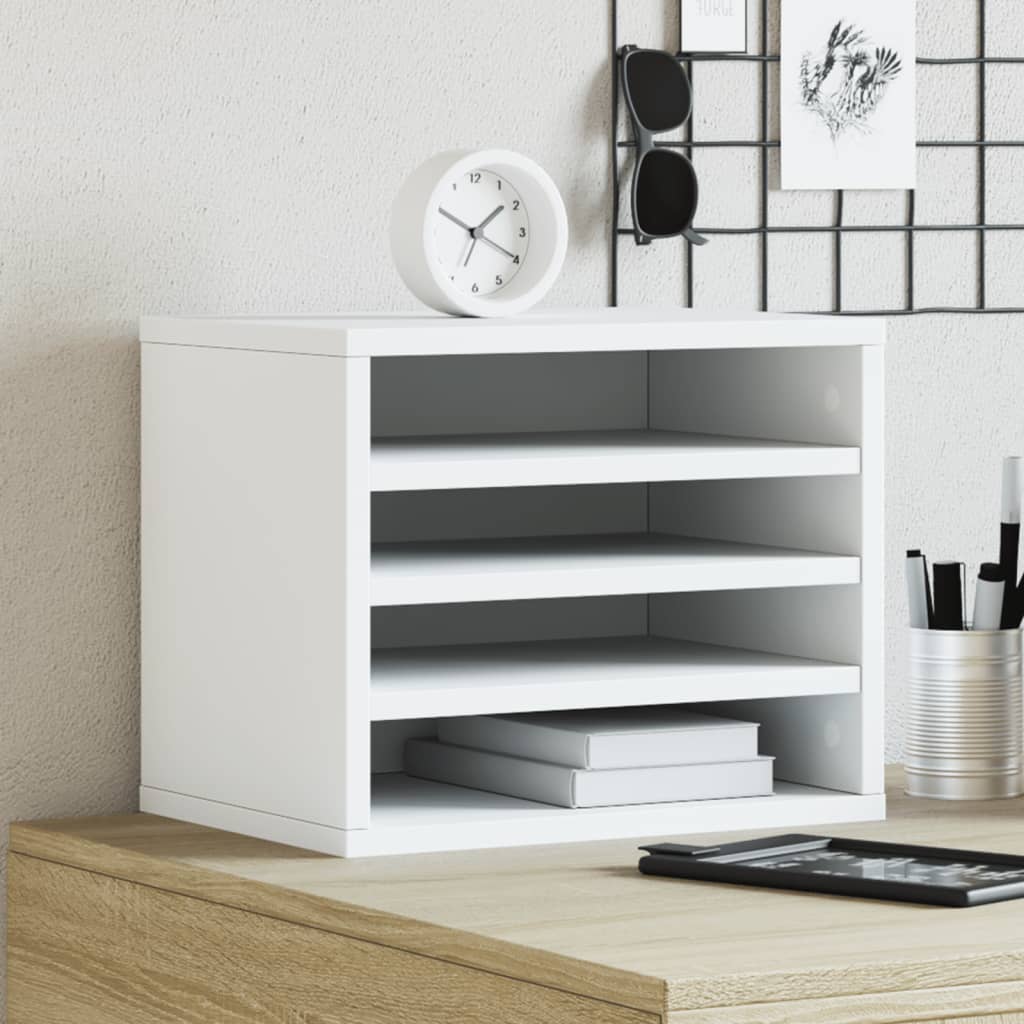vidaXL Desk Organiser White 36x26x29.5 cm Engineered wood - Office Storage from vidaXL