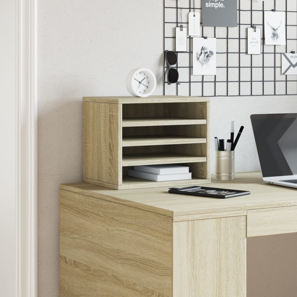 vidaXL Desk Organiser White 36x26x29.5 cm Engineered wood - Office Storage from vidaXL
