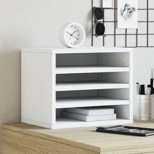 vidaXL Desk Organiser White 36x26x29.5 cm Engineered wood - Office Storage from vidaXL