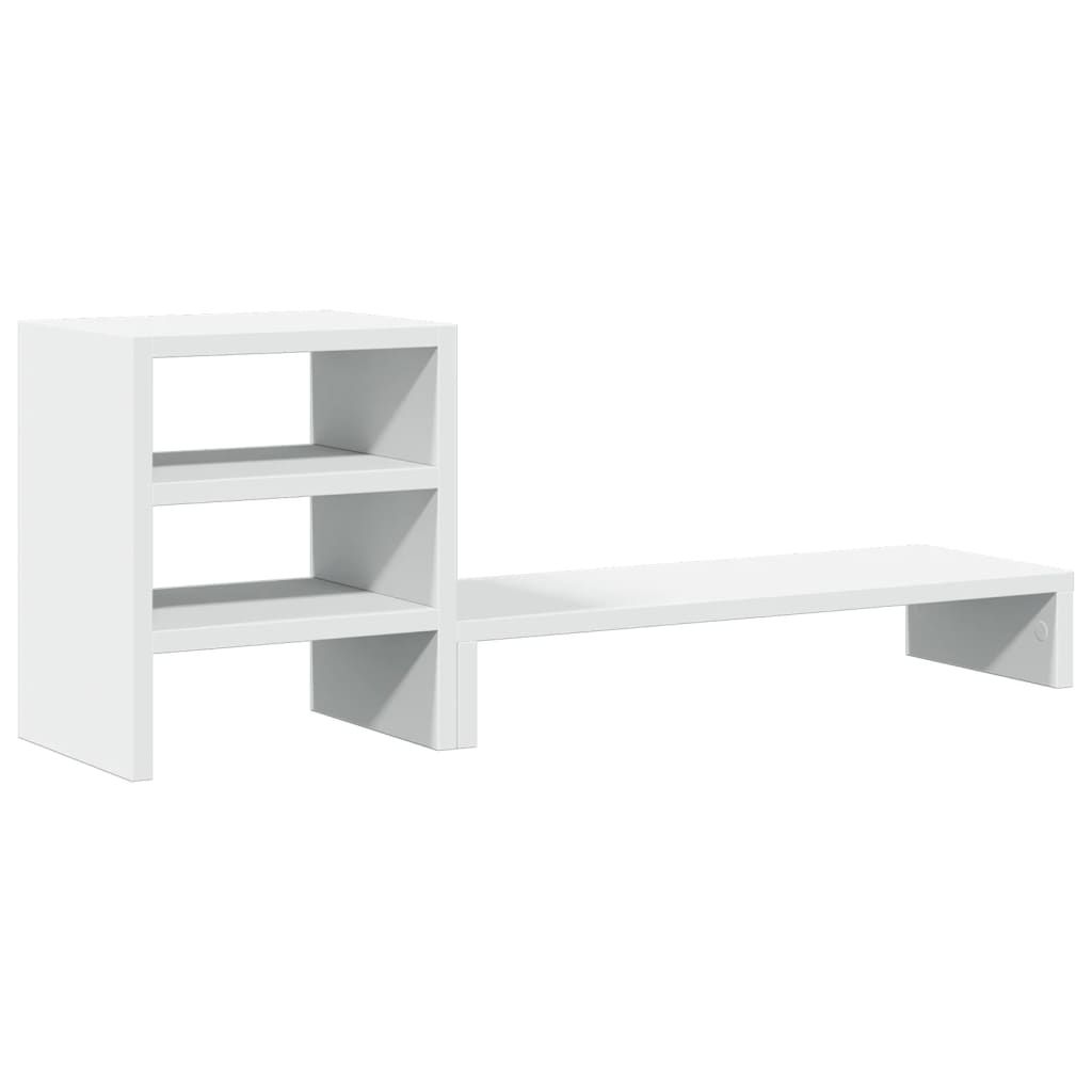 vidaXL Monitor Stand with Desk Organiser White Engineered Wood - Office Storage from vidaXL