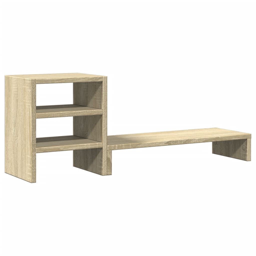 vidaXL Monitor Stand with Desk Organiser White Engineered Wood - Office Storage from vidaXL