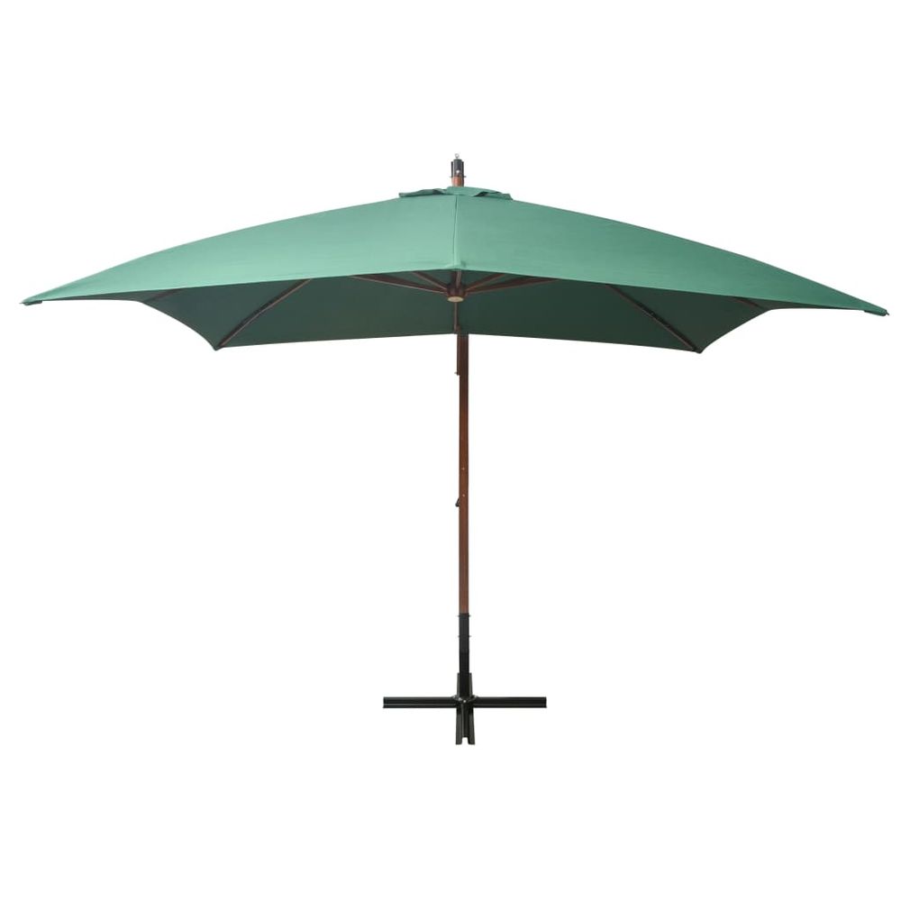 Hanging Parasol 300x300 cm Wooden Pole vidaXL Green - Parasol from vidaXL