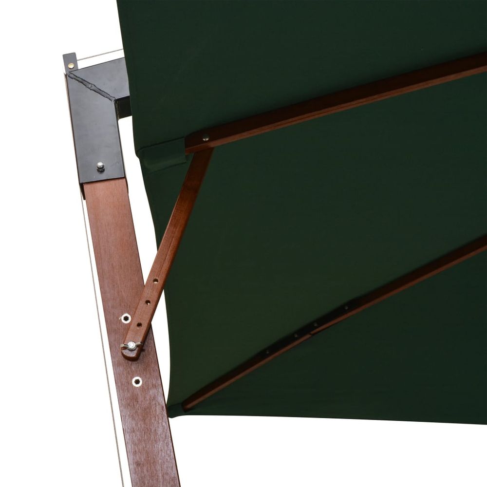 Hanging Parasol 300x300 cm Wooden Pole vidaXL Green - Parasol from vidaXL